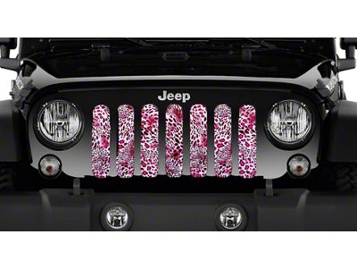 Grille Insert; Pink Leopard Print (97-06 Jeep Wrangler TJ)