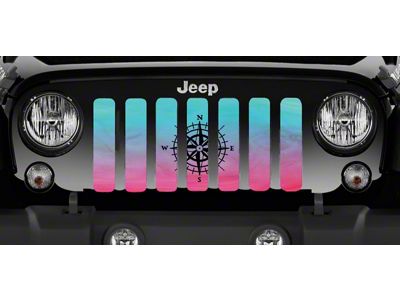 Grille Insert; Pink and Teal Ombre Compass (07-18 Jeep Wrangler JK)