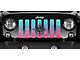Grille Insert; Pink and Teal Ombre Compass (18-24 Jeep Wrangler JL w/o TrailCam)