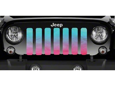 Grille Insert; Pink and Teal Ombre (18-24 Jeep Wrangler JL w/o TrailCam)