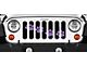 Grille Insert; Puppy Paw Prints Purple Diagonol (76-86 Jeep CJ5 & CJ7)