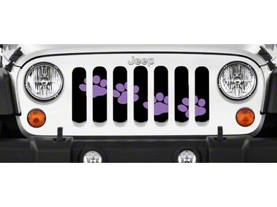 Grille Insert; Puppy Paw Prints Purple Diagonol (87-95 Jeep Wrangler YJ)