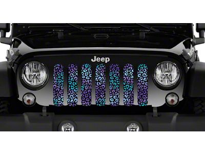 Grille Insert; Purple Leopard Print (76-86 Jeep CJ5 & CJ7)