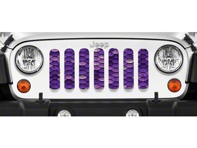 Grille Insert; Purple Mermaid Scales (18-24 Jeep Wrangler JL w/o TrailCam)