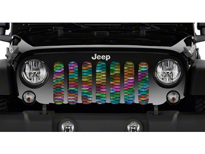 Grille Insert; Rainbow Mermaid Scales (76-86 Jeep CJ5 & CJ7)