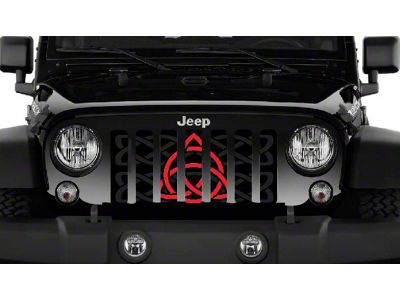 Grille Insert; Red Celtic Knot (97-06 Jeep Wrangler TJ)