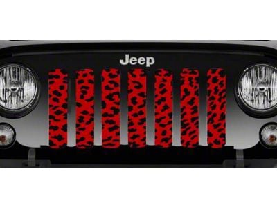 Grille Insert; Red Cheetah Print (97-06 Jeep Wrangler TJ)