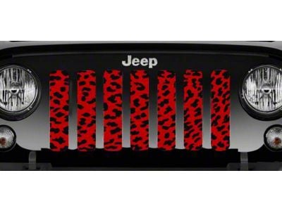 Grille Insert; Red Cheetah Print (87-95 Jeep Wrangler YJ)