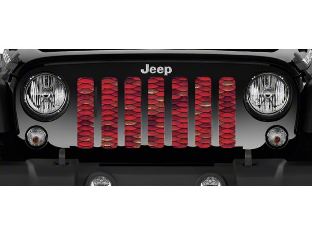 Grille Insert; Red Mermaid Scales (07-18 Jeep Wrangler JK)