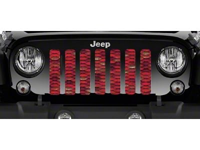 Grille Insert; Red Mermaid Scales (97-06 Jeep Wrangler TJ)