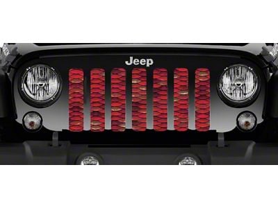 Grille Insert; Red Mermaid Scales (87-95 Jeep Wrangler YJ)