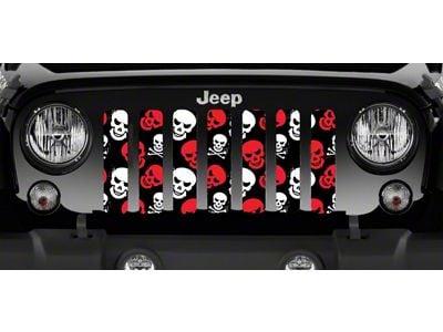 Grille Insert; Red Skulls (76-86 Jeep CJ5 & CJ7)
