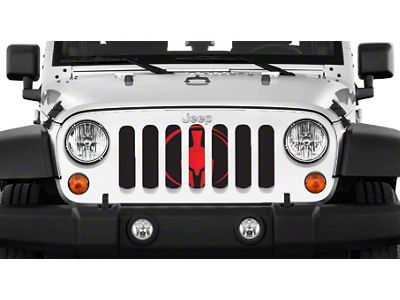 Grille Insert; Red Warrior (18-24 Jeep Wrangler JL w/o TrailCam)