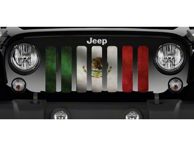 Grille Insert; Rustic Mexico Flag (87-95 Jeep Wrangler YJ)