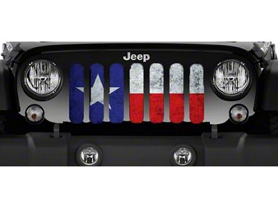Grille Insert; Rustic Texan State Flag (07-18 Jeep Wrangler JK)
