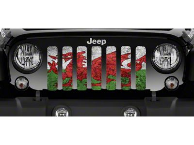 Grille Insert; Rustic Welsh Dragon Flag (76-86 Jeep CJ5 & CJ7)