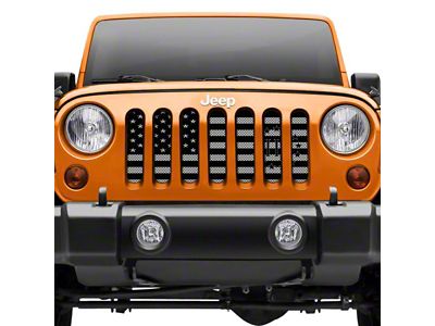 Grille Insert; Silver American III Percenters (76-86 Jeep CJ5 & CJ7)