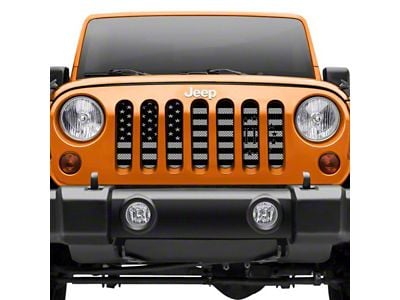 Grille Insert; Silver American III Percenters (07-18 Jeep Wrangler JK)