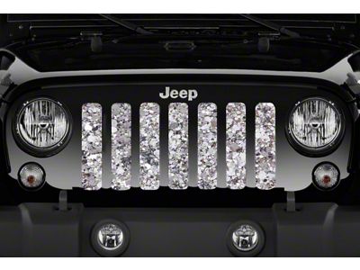 Grille Insert; Silver Camo (18-24 Jeep Wrangler JL w/o TrailCam)