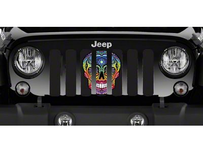 Grille Insert; Sugar Skull Rainbow (97-06 Jeep Wrangler TJ)