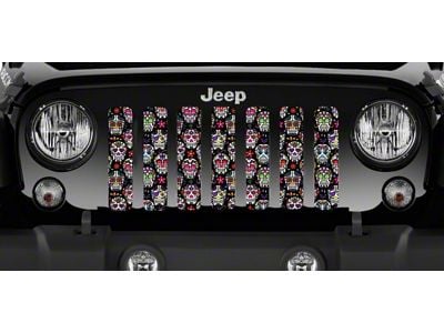 Grille Insert; Sugar Skulls (87-95 Jeep Wrangler YJ)