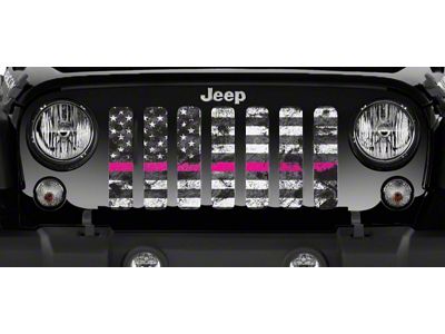 Grille Insert; Tactical Dirty Grace Pink Line (18-24 Jeep Wrangler JL w/o TrailCam)