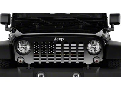 Grille Insert; Tactical Woodland Stripe Flag (18-24 Jeep Wrangler JL w/o TrailCam)