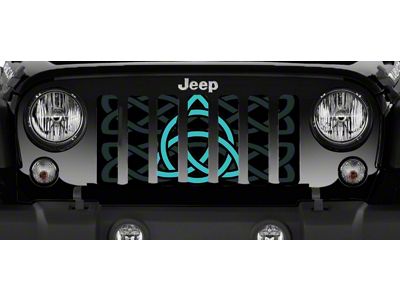 Grille Insert; Teal Celtic Knot (76-86 Jeep CJ5 & CJ7)