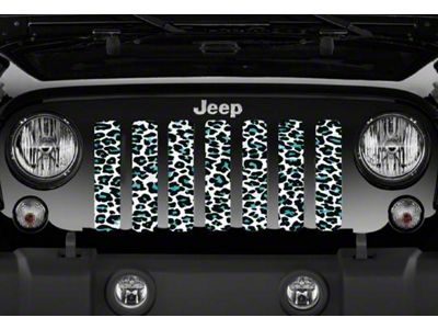 Grille Insert; Teal White Leopard (76-86 Jeep CJ5 & CJ7)