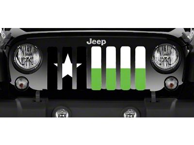 Grille Insert; Texas Lime Flag (18-24 Jeep Wrangler JL w/o TrailCam)