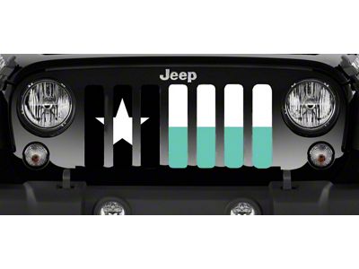 Grille Insert; Texas Teal Flag (76-86 Jeep CJ5 & CJ7)