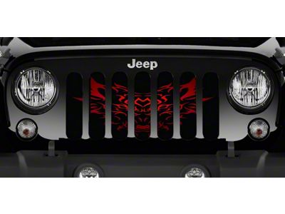 Grille Insert; Tribal Beast (18-24 Jeep Wrangler JL w/o TrailCam)