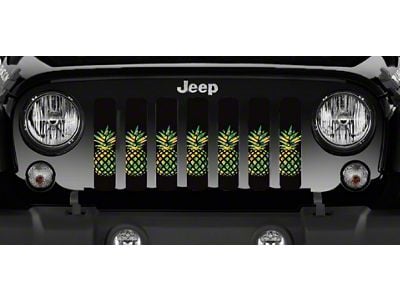 Grille Insert; Tropical Pineapples (18-24 Jeep Wrangler JL w/o TrailCam)