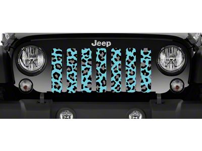 Grille Insert; Turquoise Leopard Print (76-86 Jeep CJ5 & CJ7)