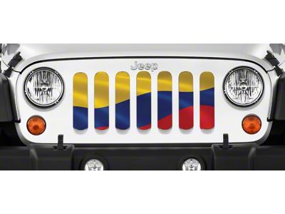 Grille Insert; Waving Columbian Flag (76-86 Jeep CJ5 & CJ7)