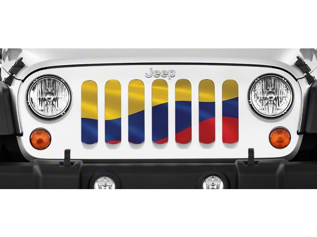 Grille Insert; Waving Columbian Flag (97-06 Jeep Wrangler TJ)