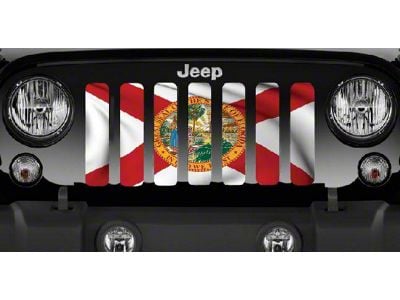 Grille Insert; Waving Florida State Flag (87-95 Jeep Wrangler YJ)