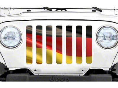 Grille Insert; Waving German Flag (18-24 Jeep Wrangler JL w/o TrailCam)