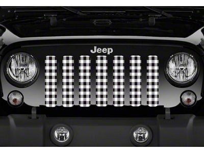 Grille Insert; White Buffalo Plaid (97-06 Jeep Wrangler TJ)