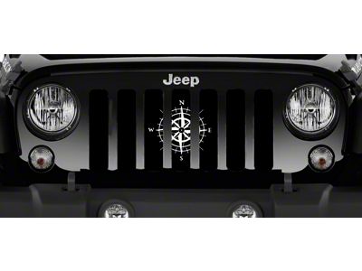 Grille Insert; White Compass (76-86 Jeep CJ5 & CJ7)