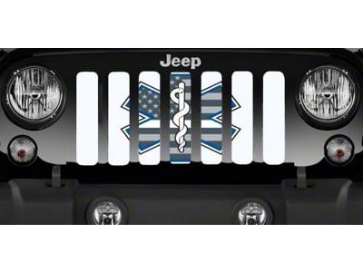 Grille Insert; White EMS Shield (97-06 Jeep Wrangler TJ)