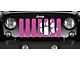 Grille Insert; White Tiger Paw Print Hot Pink (76-86 Jeep CJ5 & CJ7)