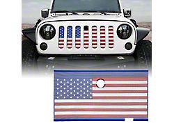 Grille Insert with Lock Hole; US Flag (07-18 Jeep Wrangler JK)