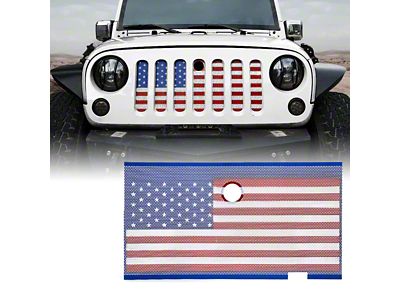 Grille Insert with Lock Hole; US Flag (07-18 Jeep Wrangler JK)