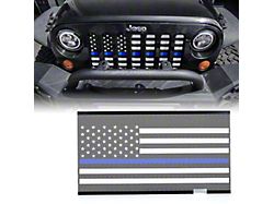 Grille Insert without Lock Hole; Blue Stripe US Flag (07-18 Jeep Wrangler JK)