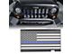 Grille Insert without Lock Hole; Blue Stripe US Flag (07-18 Jeep Wrangler JK)