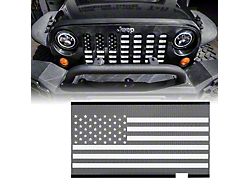 Grille Insert without Lock Hole; White Stripe US Flag (07-18 Jeep Wrangler JK)