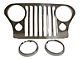 Grille Overlay Kit; Stainless Steel with Chrome Bezels (76-86 Jeep CJ7)