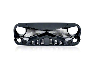 American Modified Hawke Grille; Glossy Black (07-18 Jeep Wrangler JK)