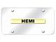 HEMI License Plate; Gold on Chrome (Universal; Some Adaptation May Be Required)